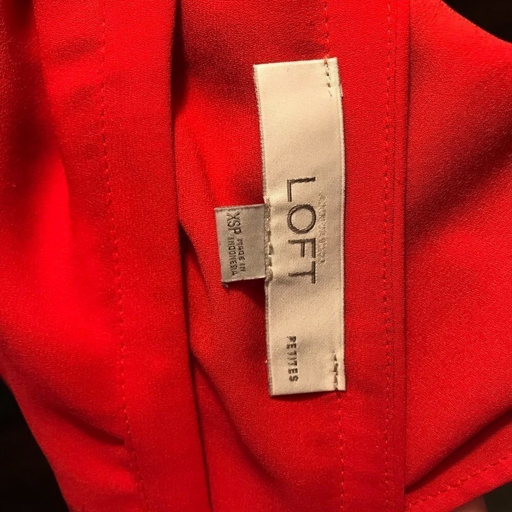 🌈Loft XSP Silky Red Long Roll Up Sleeves - Picture 4 of 6